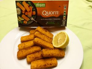 Varitas de “pescado” de Quorn.  at Ideya Verde in Zaragoza