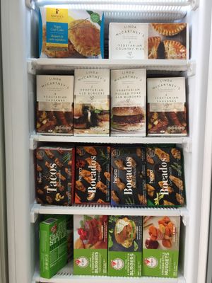 Nuestro congelador lleno de delicias veganas.  at Ideya Verde in Zaragoza