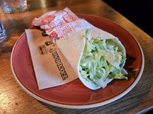 Almost everything can be vegan. They have soy "meat" and vegan "cheese". ❤️
 -> Vegan Burrito Regular at Taco Bar - Sveavägen in Stockholm