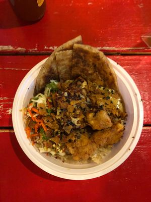 Veggie curry bowl with roti. SO GOOD! at Mushi Ni in Atlanta