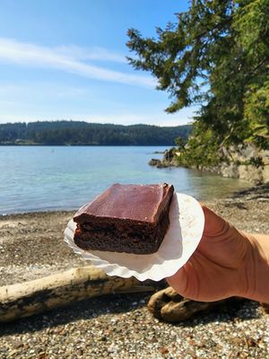 Vanilla Leaf Bakery Vegan Brownie at Vanilla Leaf Bakery Café in Pender Island
