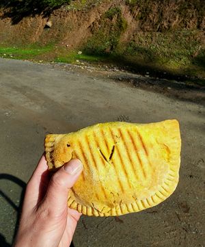 Vanilla Leaf Bakery Vegan Jamaican Meat Patty at Vanilla Leaf Bakery Café in Pender Island