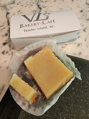 Vanilla Leaf VEGAN Lemon Bar - vegan menu options change daily at Vanilla Leaf Bakery Café in Pender Island