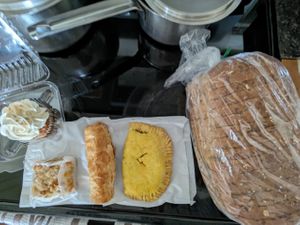 Vegan treats, savouries, bread at Vanilla Leaf Bakery Café in Pender Island