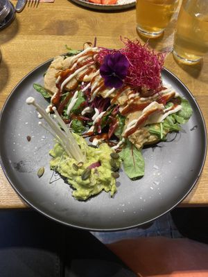 BBQ chicken pancakes  at Mr. Stacks in Amsterdam