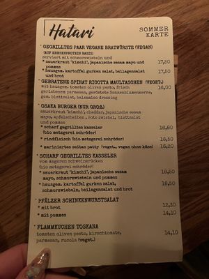 Sommerkarte   at Hatari Pfälzer Stube - Eidelstedter Weg in Hamburg