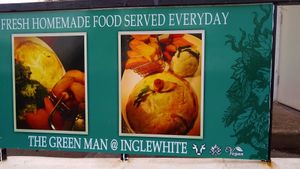 Car park signage with Vegan Logo at The Green Man in Preston