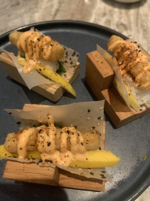 Vegan tofu tacos. Excellent!   at Earl's Kitchen in Tysons Corner