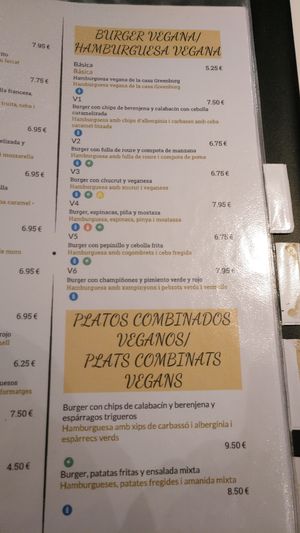 Vegan dishes (oct 2018) at Bar Beny in Barcelona