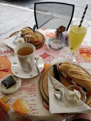 Tomato and vegan mozzarella sandwich with vegan mayonaise at Café Maria Theresia in Merano