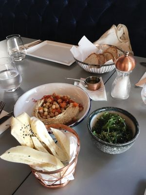 Hummus and pitta at Hammett's Gastro Bar in Sliema