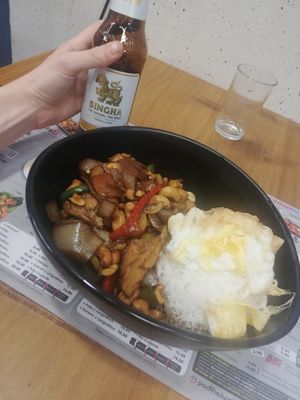 Vegan kung pao, with egg added (usually comes without) at Padthaiwok in Granada