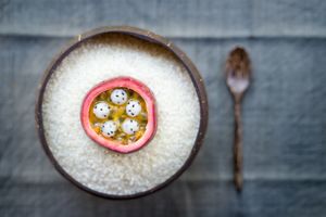 Passionfruit dessert at Surplus in Siem Reap