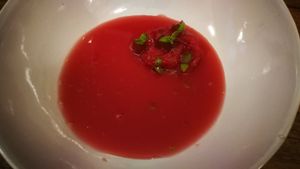 Watermelon soup at Surplus in Siem Reap
