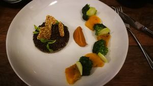 Lentils and Quinoa stew with brocoli at Surplus in Siem Reap