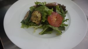 Eggplant and tomatoes salad at Kayun in Ubud