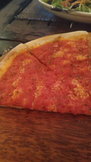 Vegan pizza marina.. dont understand why soo super comments about.. just taste like tomato and garlic at Pomodoro in Vientiane