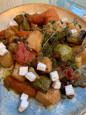 slow cooked veggies   at Karma in Santorini