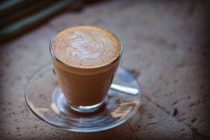 Homemade Karma Spiced Latte. at Karma in Santorini