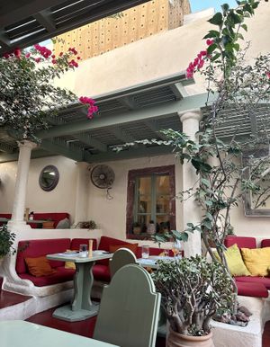 A peaceful space   at Karma in Santorini