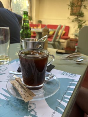 Iced coffeee  at Karma in Santorini