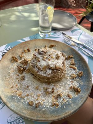 Vegan pancakes  at Karma in Santorini