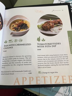 Loved their menu  at Karma in Santorini