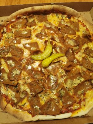 Vegan Kebap Pizza at Söderkulla Pizzeria in Malmo