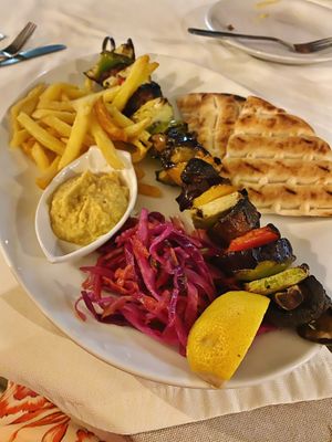 Vegan Souvlaki at Casiopia Greek Taverna in Corfu