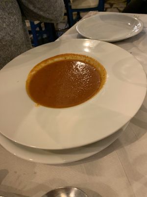 Tomato soup with no cream at Casiopia Greek Taverna in Corfu