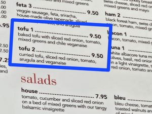 Menu at Influx Cafe - Little Italy in San Diego