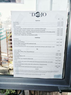 Menu at The Dojo Cafe - Coffee Trailer in San Diego