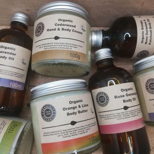 A range of 100% organic & vegan body moisturisers. From creams to butters and oils. at Heavenly Organics in Ceredigion