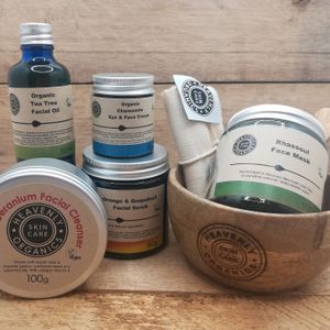 Our face care range including: cleansers, scrubs, creams, oils & masks.   at Heavenly Organics in Ceredigion