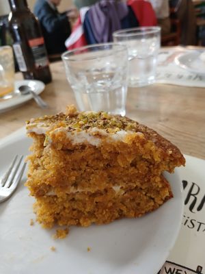 Amazing carrot cake, light and not overly sweet!
My husband and I have been in Italy for 2 weeks, and so far, this has been the most delicious vegan food we've had! at Estravagario in Bologna