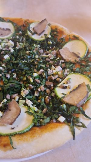 Pizza Xochimilco, si la pides sin queso. at Ecos del Mundo in Mexico City