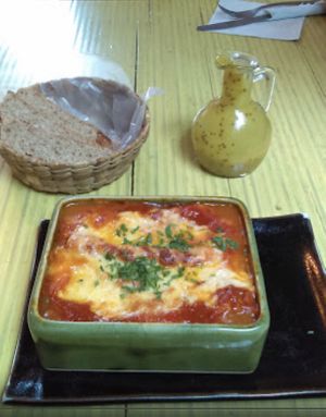 Lasagna at Ecos del Mundo in Mexico City