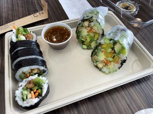 No sesame sauce!!! It’s not vegan  at Yuzu Sushi in Tracadie