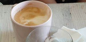 Flat white with oatmilk at Maison Nomade in Paris