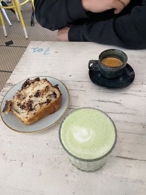 Cake and hot beverages  at Maison Nomade in Paris