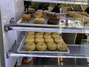 Around 10:30, they start running low on donuts at Vegan Bistro in San Jose