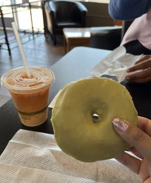 Matcha donut, loved the flavor, really captured the essence of matcha perfectly!  at Vegan Bistro in San Jose