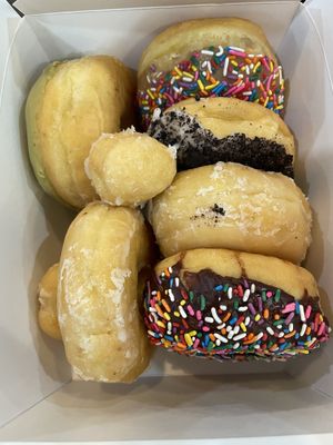 Half dozen with two free munchkins   at Vegan Bistro in San Jose
