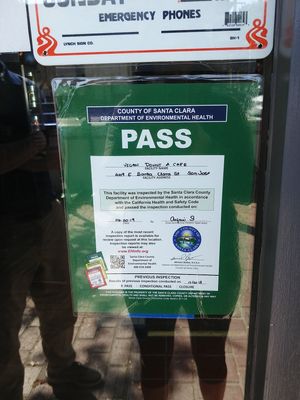 Inspection at Vegan Bistro in San Jose