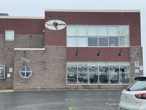 Outside  at Tazza Cafe in Tracadie