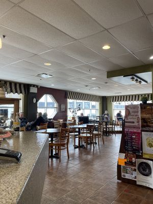 Downstairs sitting  at Tazza Cafe in Tracadie