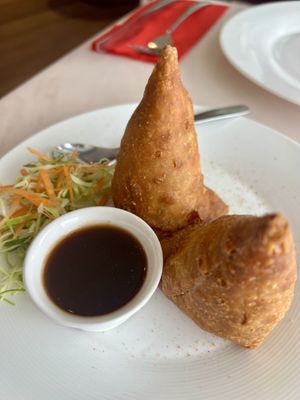 Vegan samosas   at Priya in Greymouth