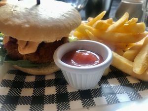 Chicken burger vegan at Willi's Kitchen in Wellington