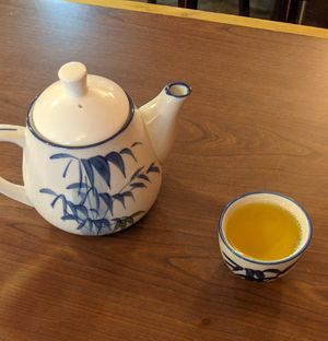 Pot of jasmine tea at Kimchi House in Jasper