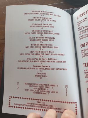 Menu december 2021 at Pino's in Islington